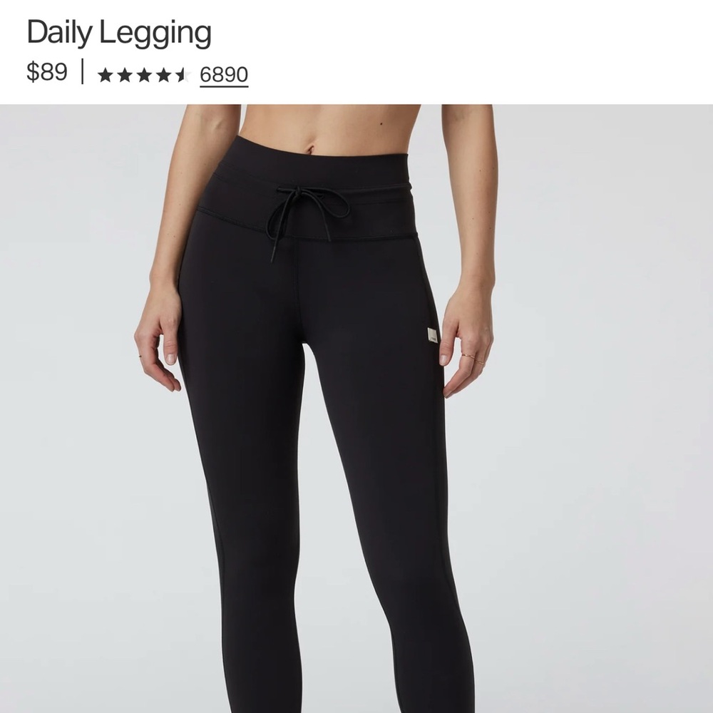 Vuori Daily Legging, Black, Size M